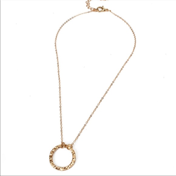 Round Gold Pendant Necklace - Picture 4 of 5